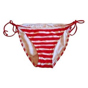 Junior's Xhilaration Red/White Stripe Bikini Bottom‎ NWT